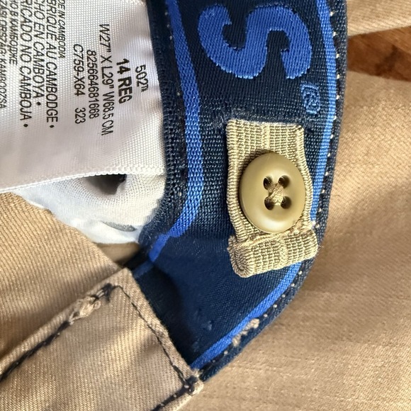 Levi's 502 Youth 14 Jeans Gray Khaki Stretch Straight Leg Chino Pants Boys - Picture 8 of 9